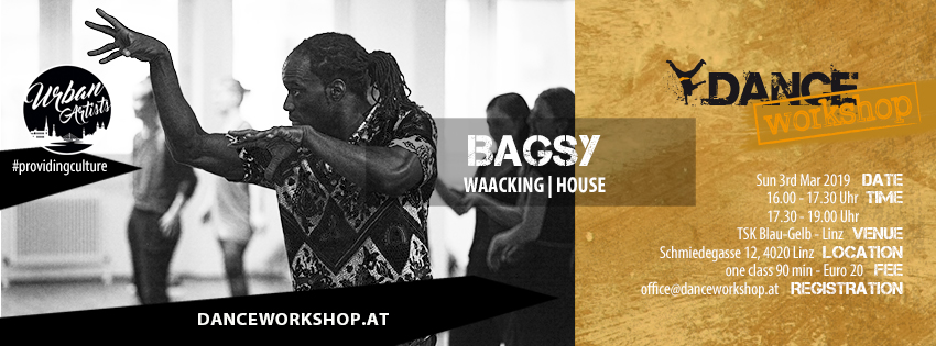 DANCEworkshop with Bagsy | Waacking & House | 3. März 2019